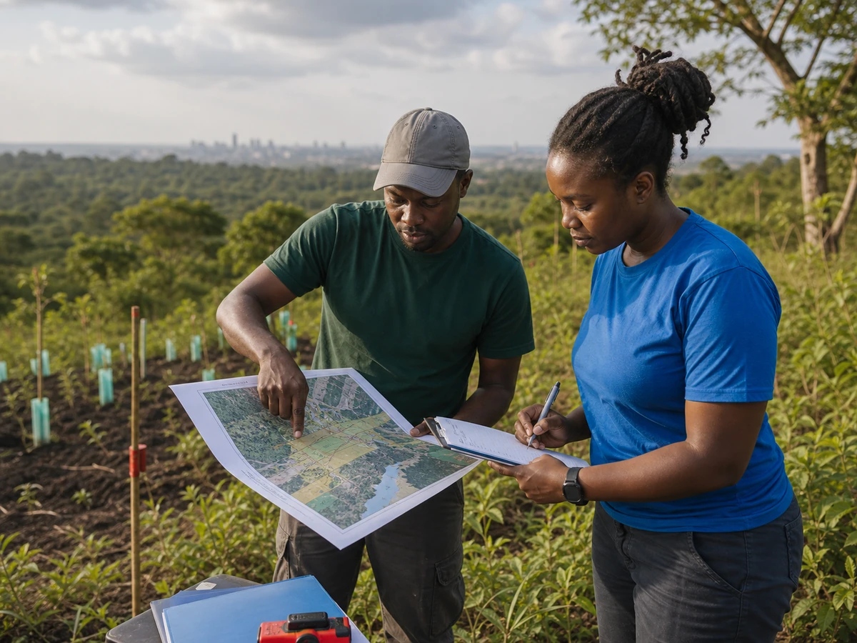 Climate Frontiers staff reviewing field plans
